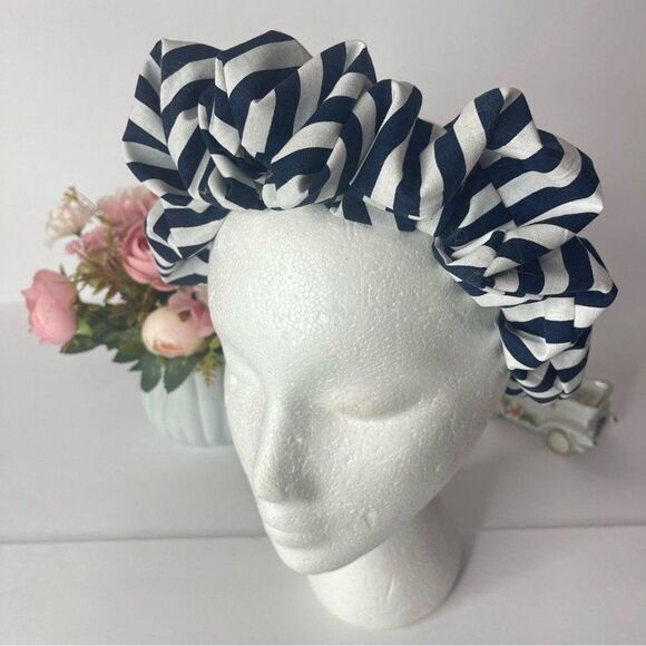 Headband wrap scrunched Women striped elastic - Picture 8 of 8